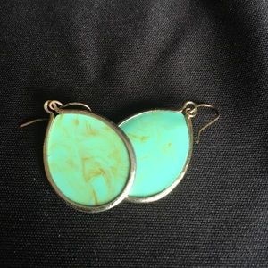 Francesca’s Turquoise Gold Plated Drop Earrings